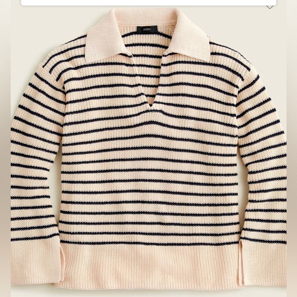 J. Crew Cream and Navy Striped Pullover